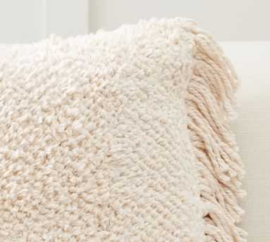Lucy Textured Chenille Pillow Cover, 20 x 20", Ivory - Image 1
