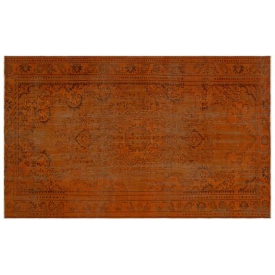 One-of-a-Kind Gijsbert Hand-Knotted 1960s Turkish Brown/Orange 5'8'' x 9'2'' Area Rug - Image 0