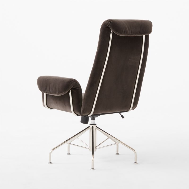 Saviti Black Velvet Office Chair - Image 4
