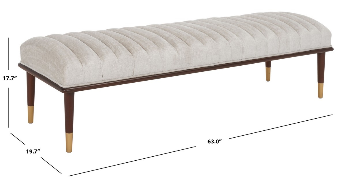 Flannery MIndonesia-Century Bench - Ivory/Dark Mahogany - Image 7