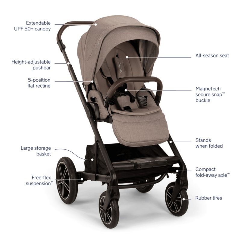 Nuna ® MIXX ™ next Cedar Brown Compact Foldable Baby Stroller - Image 3