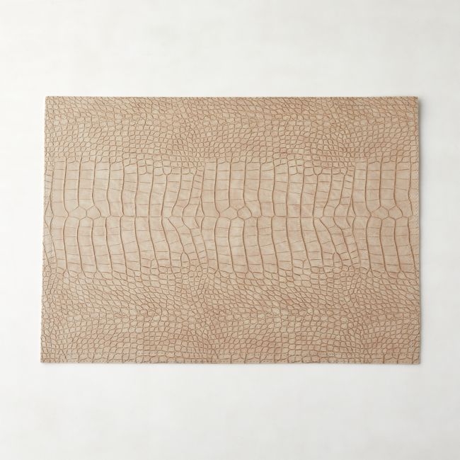 Taupe Faux Crocodile Leather Placemat - Image 0