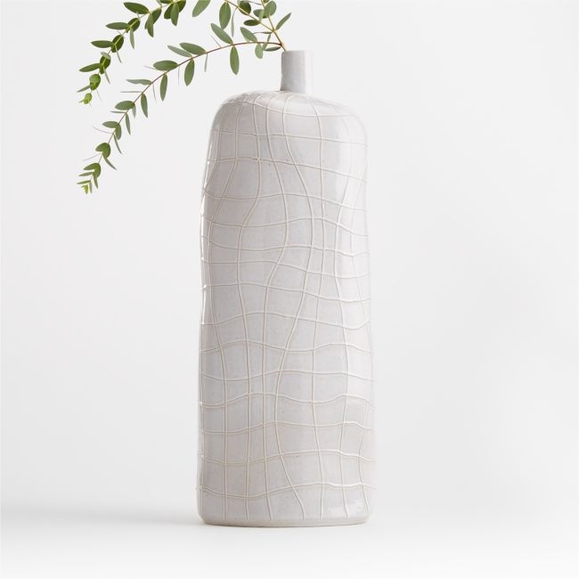 Ava White Textured Vase - Image 0