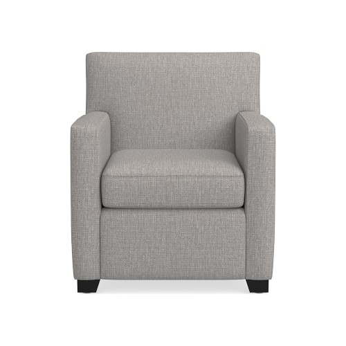 Brighton Stationary Chair, Standard Cushion, Perennials Performance Melange Weave, Fog, Ebony Leg - Image 0