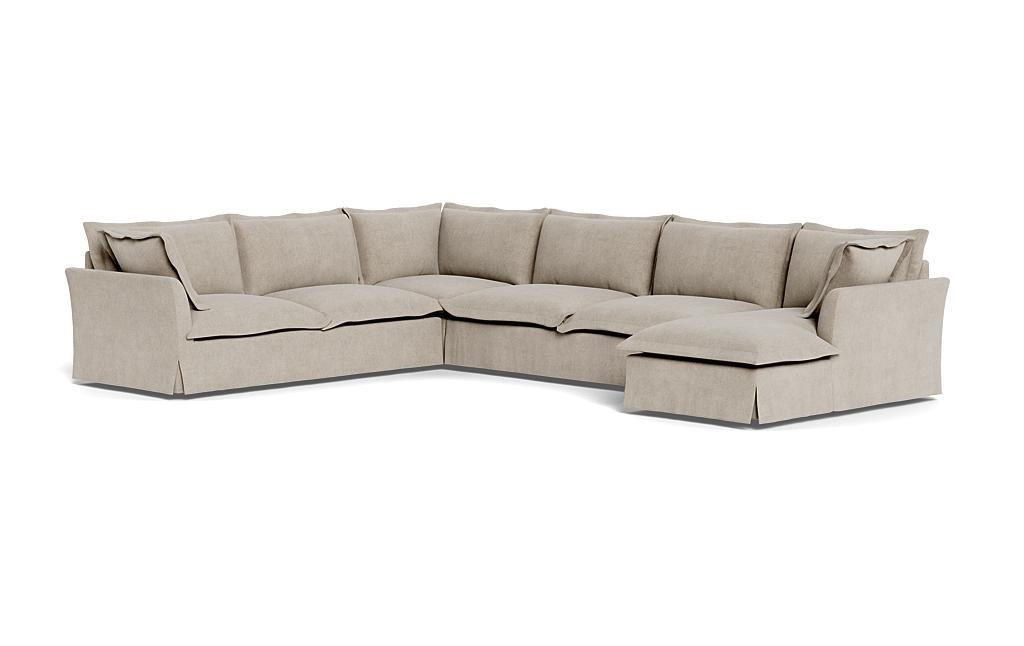 Skylar Slipcovered 4-Piece (5-Seat) Corner Sectional Sofa with Right Chaise - Image 2