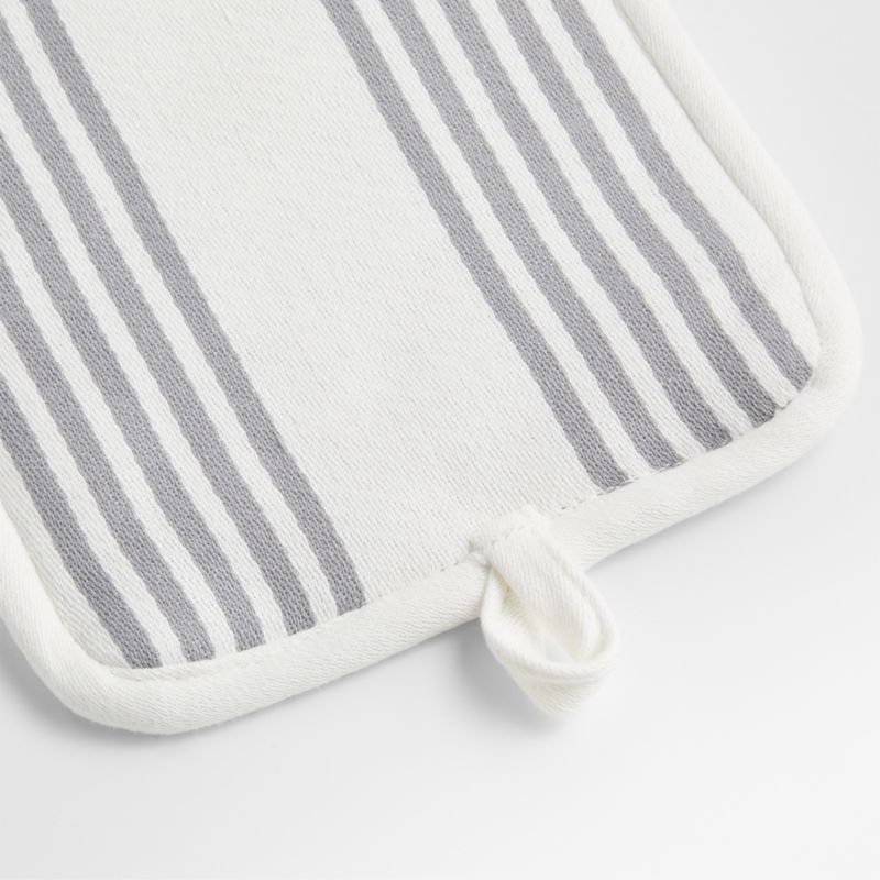 Cuisine Stripe Grey Organic Cotton Pot Holder - Image 2