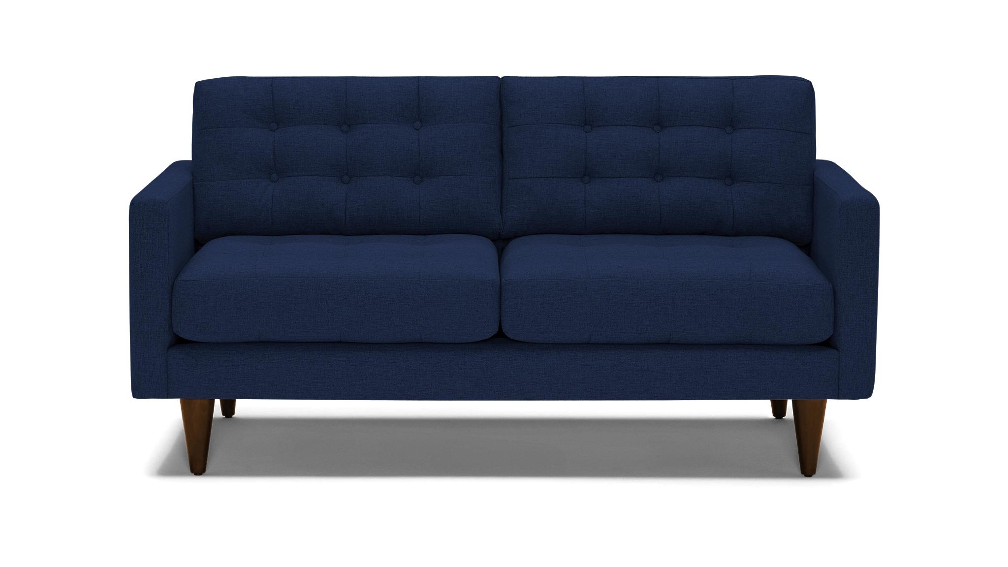 Blue Eliot Mid Century Modern Apartment Sofa - Royale Cobalt - Mocha - Image 0