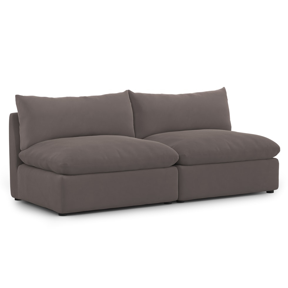 Leigh 79" Velvet Armless Modular Sofa - Hale Warm Gray - Image 0