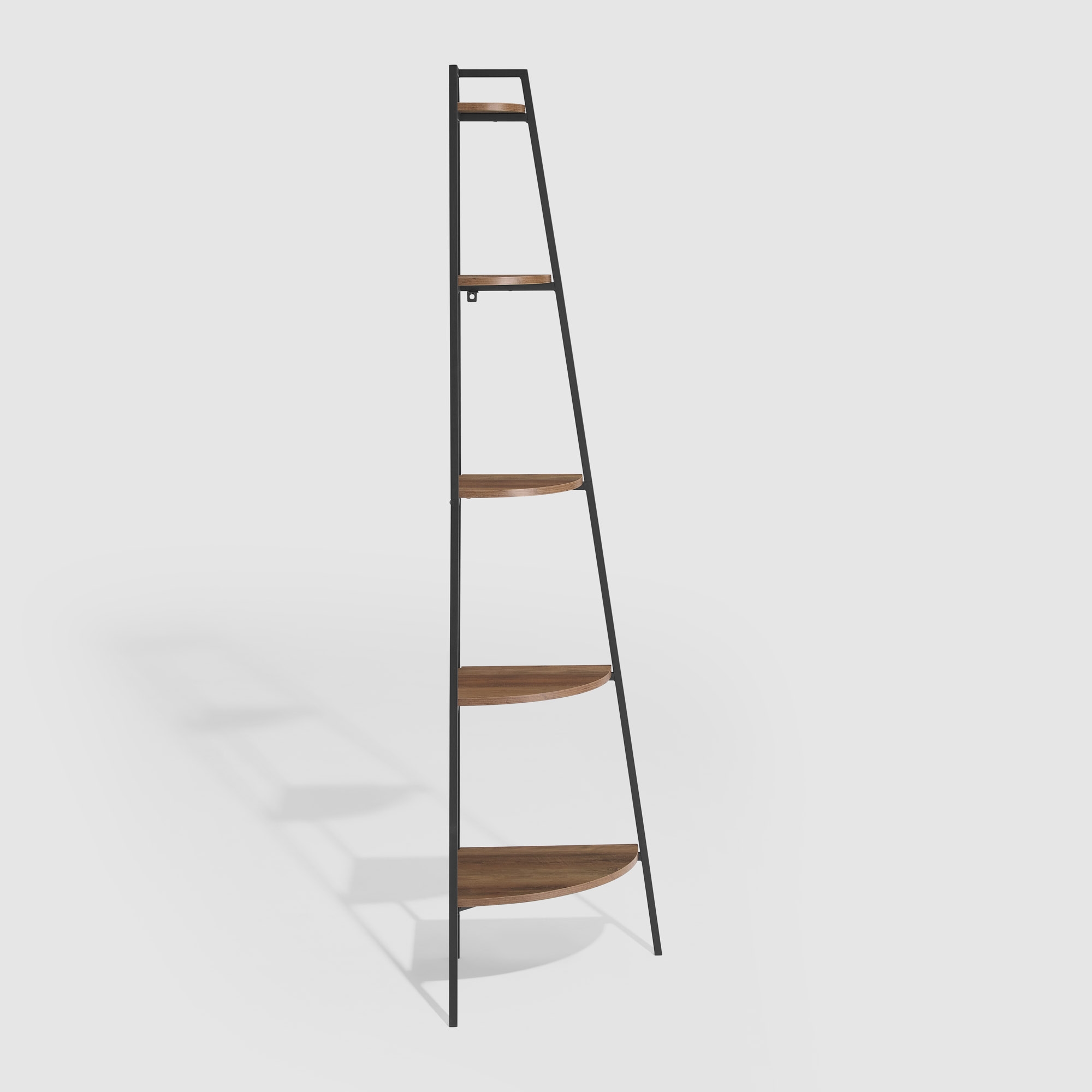Arlo 72" Metal and Wood Corner Bookshelf - Image 4