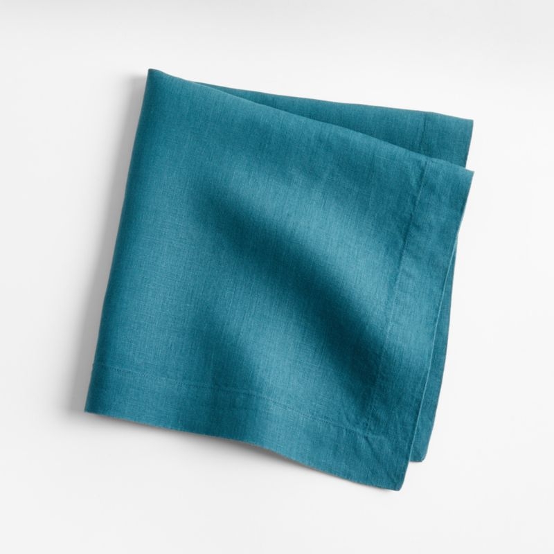 Marin Sea Blue EUROPEAN FLAX ™-Certified Linen Napkin, Set of 4 - Image 2