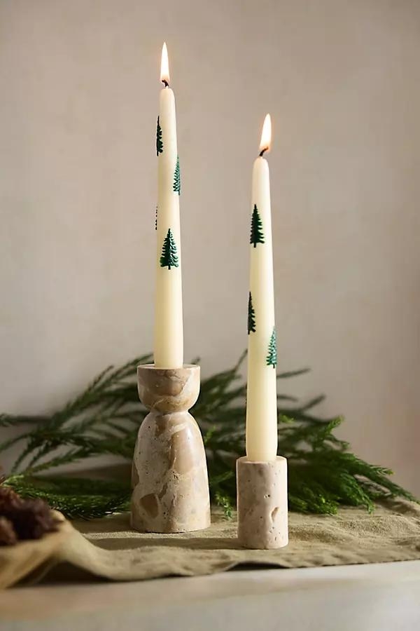 Fir Tree Taper Candles, Set of 2 - Image 0