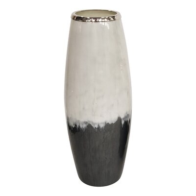 Faunce Black/White Indoor / Outdoor Glass Vase - Image 0