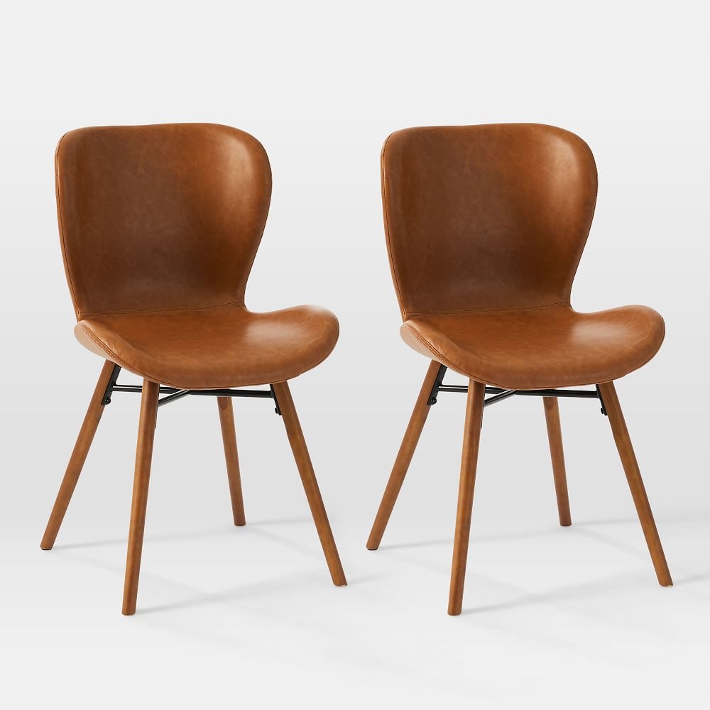 Uma Faux Leather Dining Chair, Saddle Leather, Nut, Pecan - Image 0