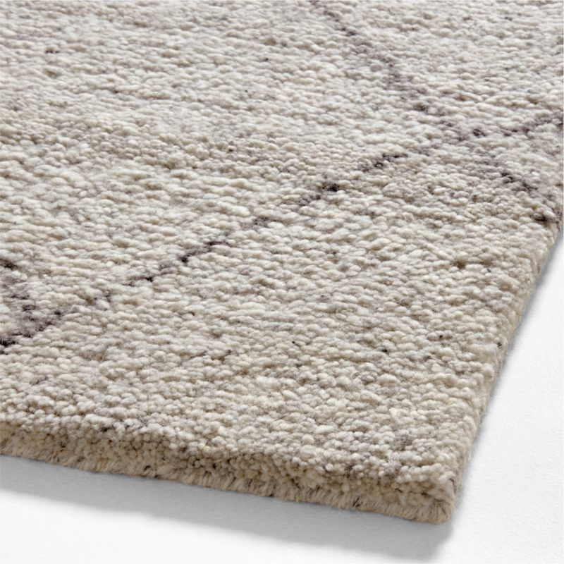 Tangier Wool Hand-Knotted Grey Moroccan Area Rug 6'x9' - Image 3
