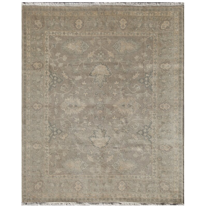 French Market Collection Jamie Hand-Knotted Wool Gray/Beige Area Rug - Image 0