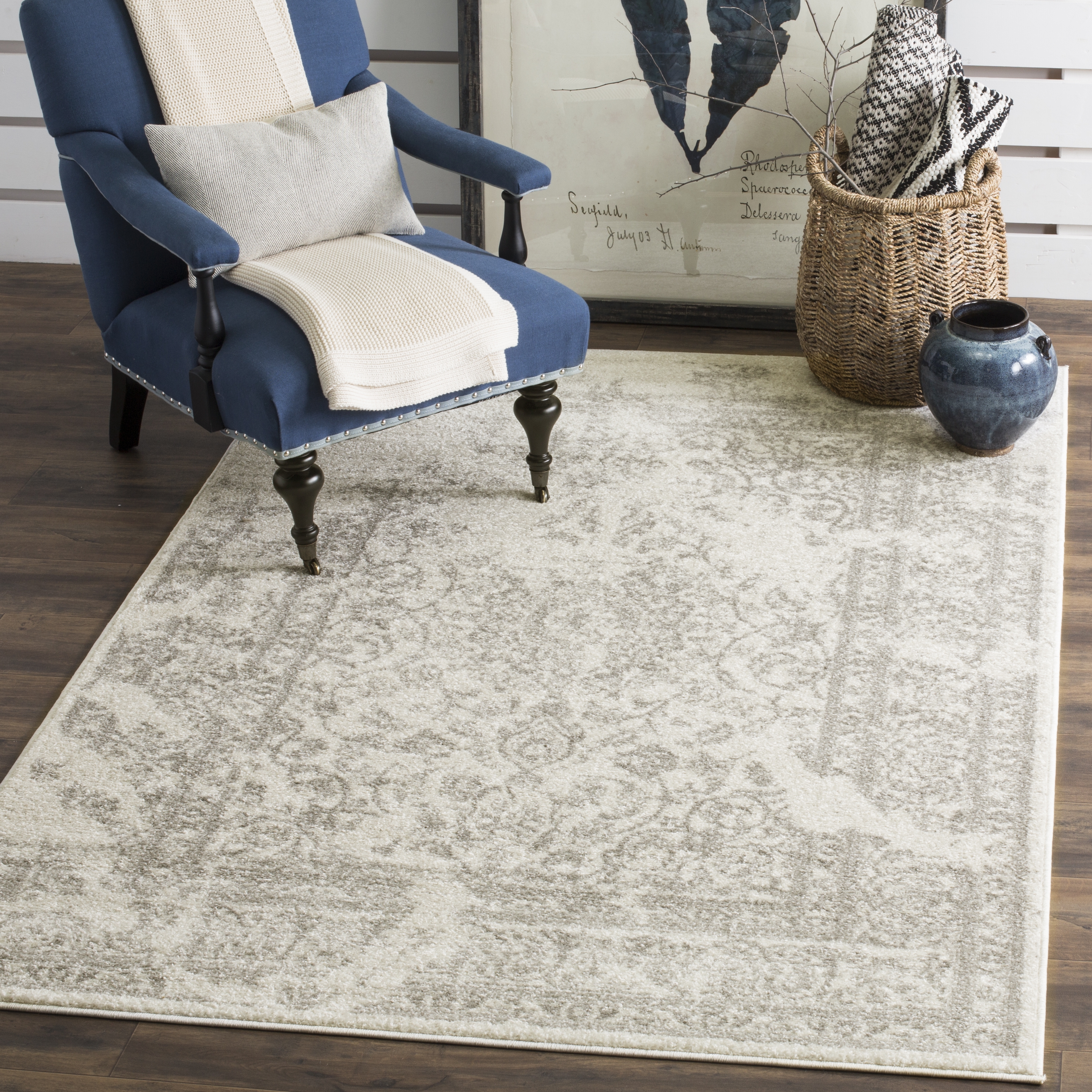 Arlo Home Woven Area Rug, ADR101B, Ivory/Silver,  5' 1" X 7' 6" - Image 1