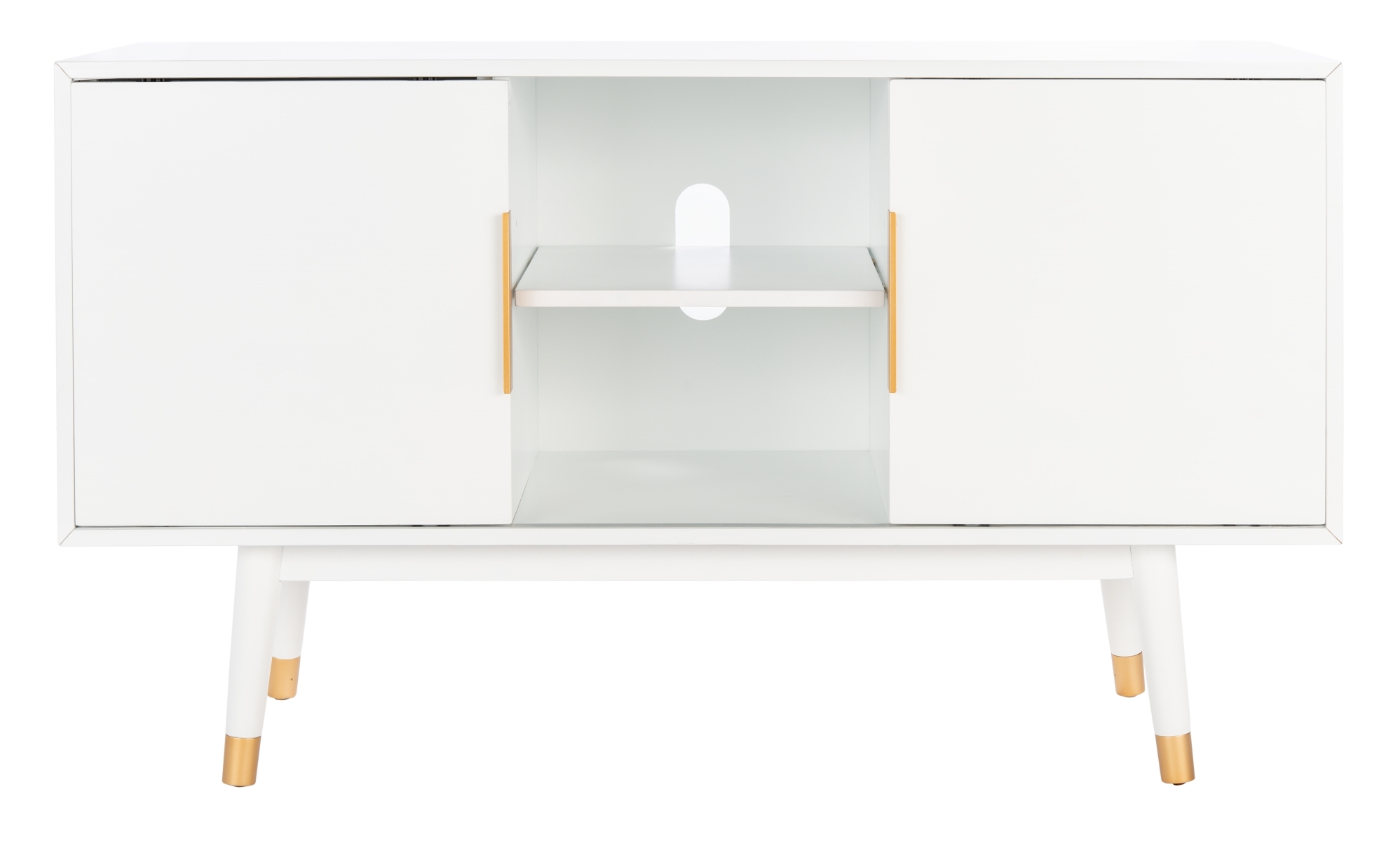 Ligia 2 Door Media Stand - White - Safavieh - Image 0