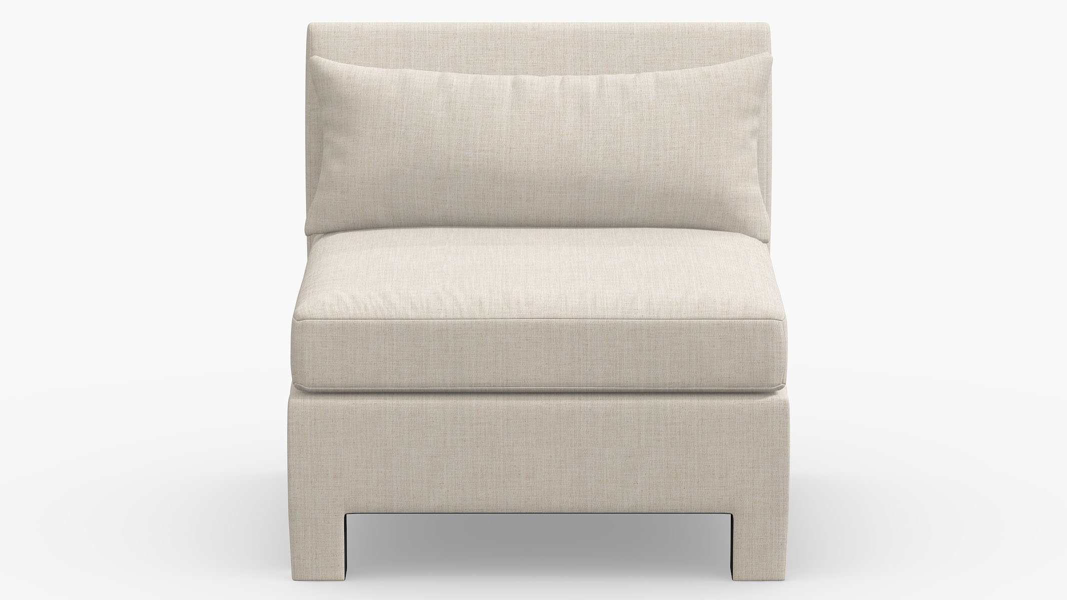 Modern Slipper Chair, Talc Everyday Linen - Image 1