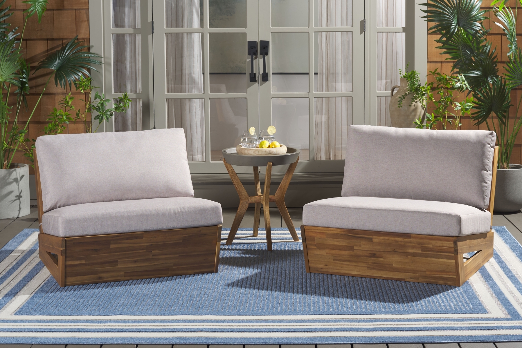 Dune Indoor-Outdoor Lounge Chair, Set Of 2 - Natural/Light Grey - Image 1