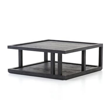 Modern Black Oak Coffee Table, 40"L - Image 4