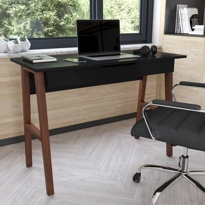 Home Office Writing Computer Desk With Drawer - Table Desk For Writing And Work, White/Walnut - Image 0