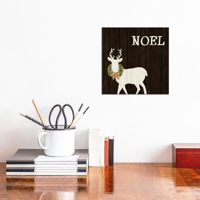 Wooden Deer with Wreath I by Andi Metz - Print - Image 0