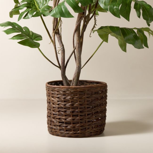 Ennio Handwoven Brown Rattan Storage Basket Small - Image 0
