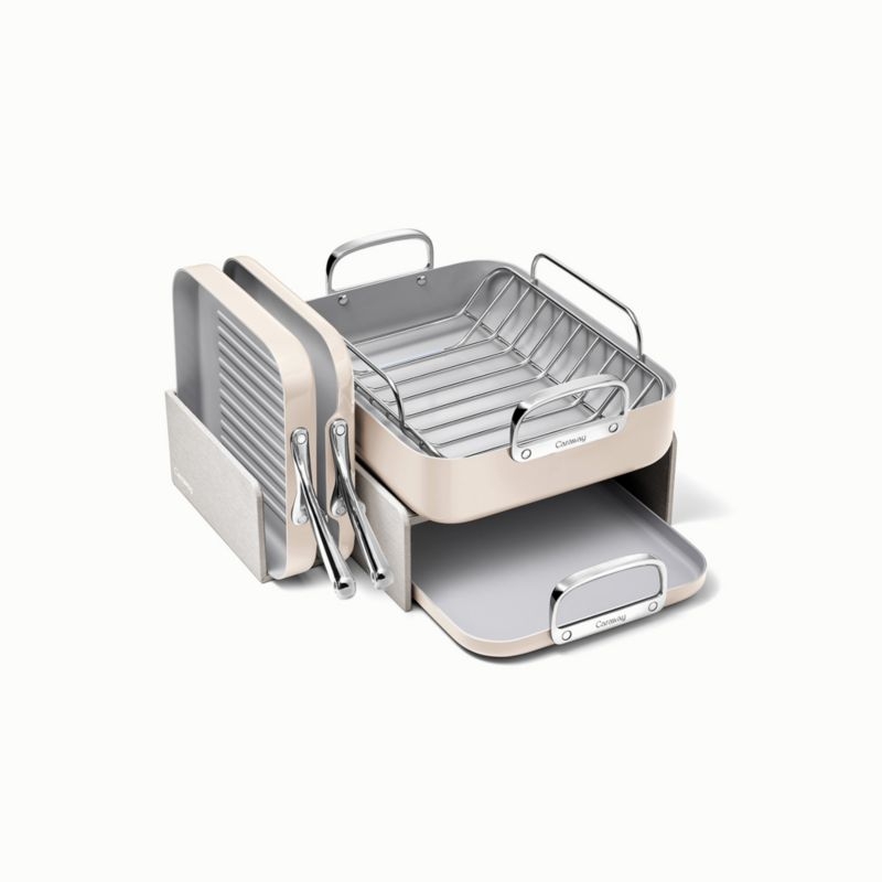 Caraway ® Cream Ceramic Non-Stick 5-Piece Cookware Set - Image 3