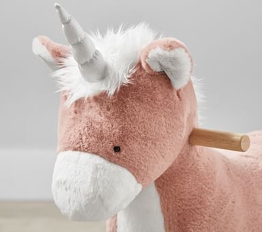 Unicorn Plush Nursery Rocker, Pink - Image 3