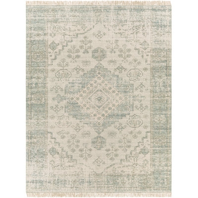 Tucson Oriental Handwoven Sage/Dark Green/Lime/White Area Rug - Image 0