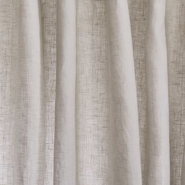 Sheer European Flax Linen Curtain, Stone Gray, 48"x108 - Image 1