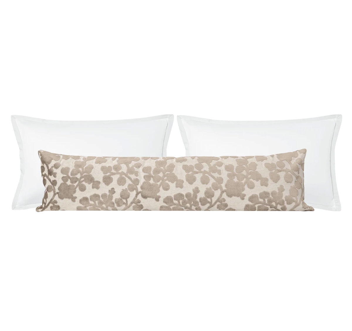 THE XL LUMBAR :: BLOSSOM CUT VELVET // STONE - BY THE YARD - Image 0