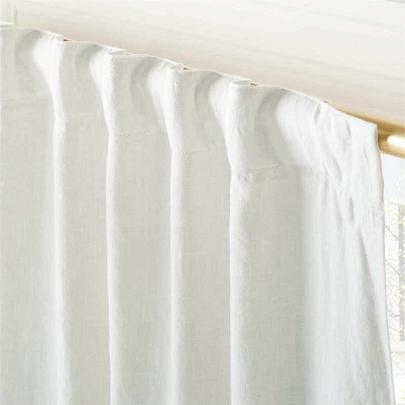 EUROPEAN FLAX™-Certified Linen Warm White Blackout Window Curtain Panel 48"x84'' - Image 2