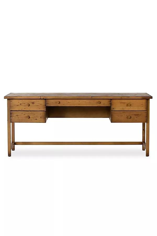Reign Waxed Pine Wood Writing Desk - Image 0