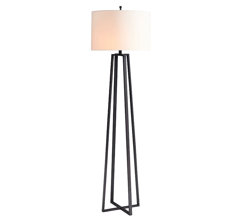 Carter Floor Lamp, Bronze with Ivory Shade - Image 0