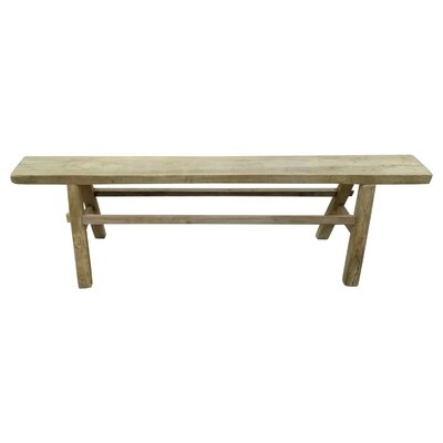 Foundry Select 53" W Rectangle Weathered Natural Wood Vintage Country Board Bench, Indoor Outdoor Furniture - Image 0