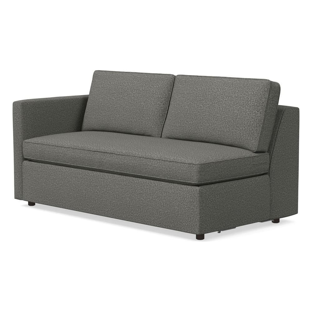 Harris Petite Left Arm 65" Sofa Bench, Poly, Performance Twill, Slate, Concealed Supports - Image 0