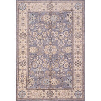 One-of-a-Kind Ziegler Hand-Knotted 3'10" x 5'9" Wool Area Rug in Gray/Ivory - Image 0