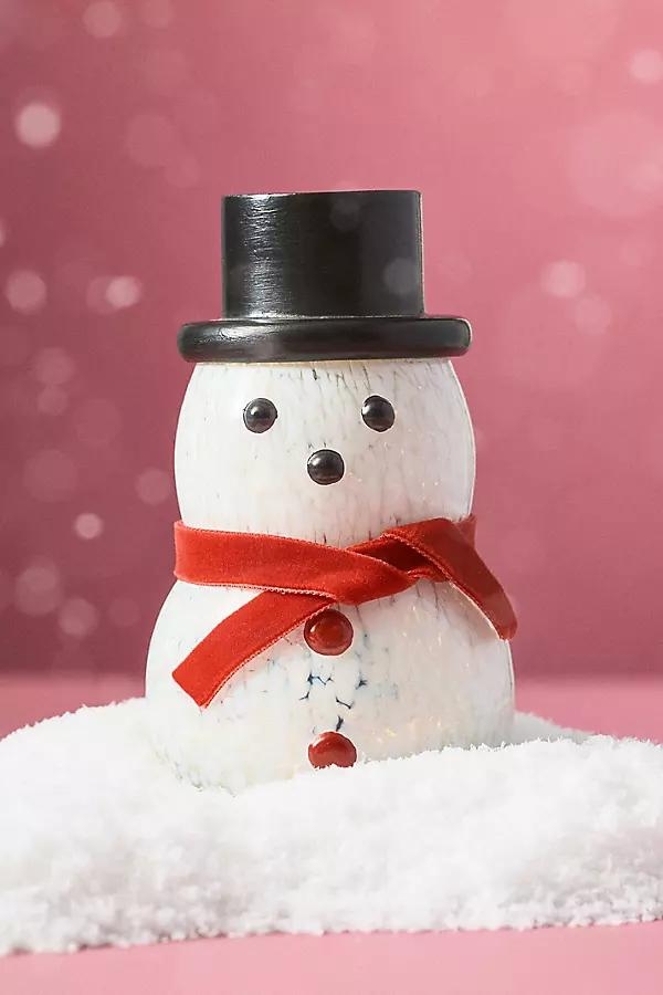 Snowman Woody Fresh Balsam & Cedarwood Glass Candle - Image 0