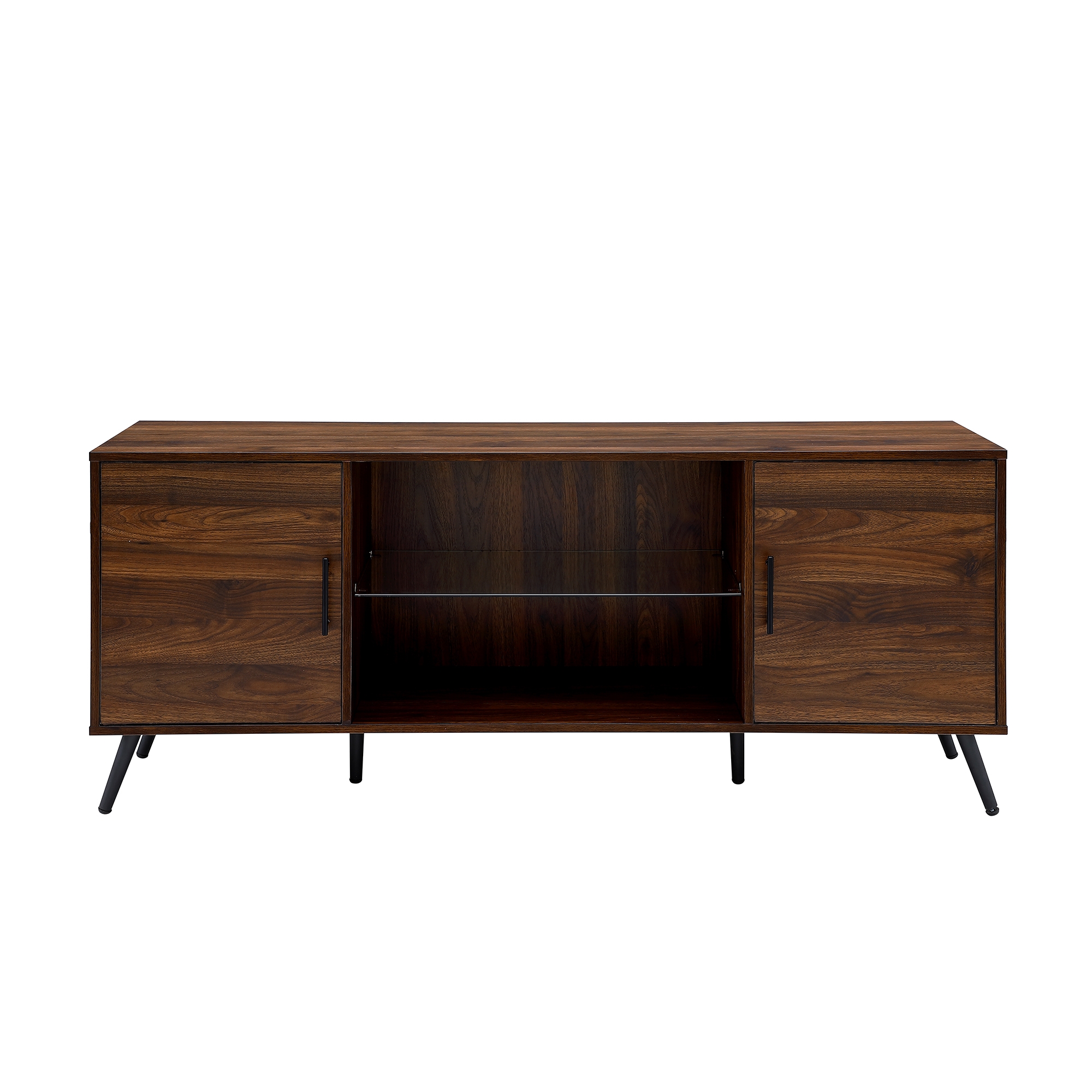 Nora 60" Mid Century Modern 2 Door TV Stand - Dark Walnut - Image 0