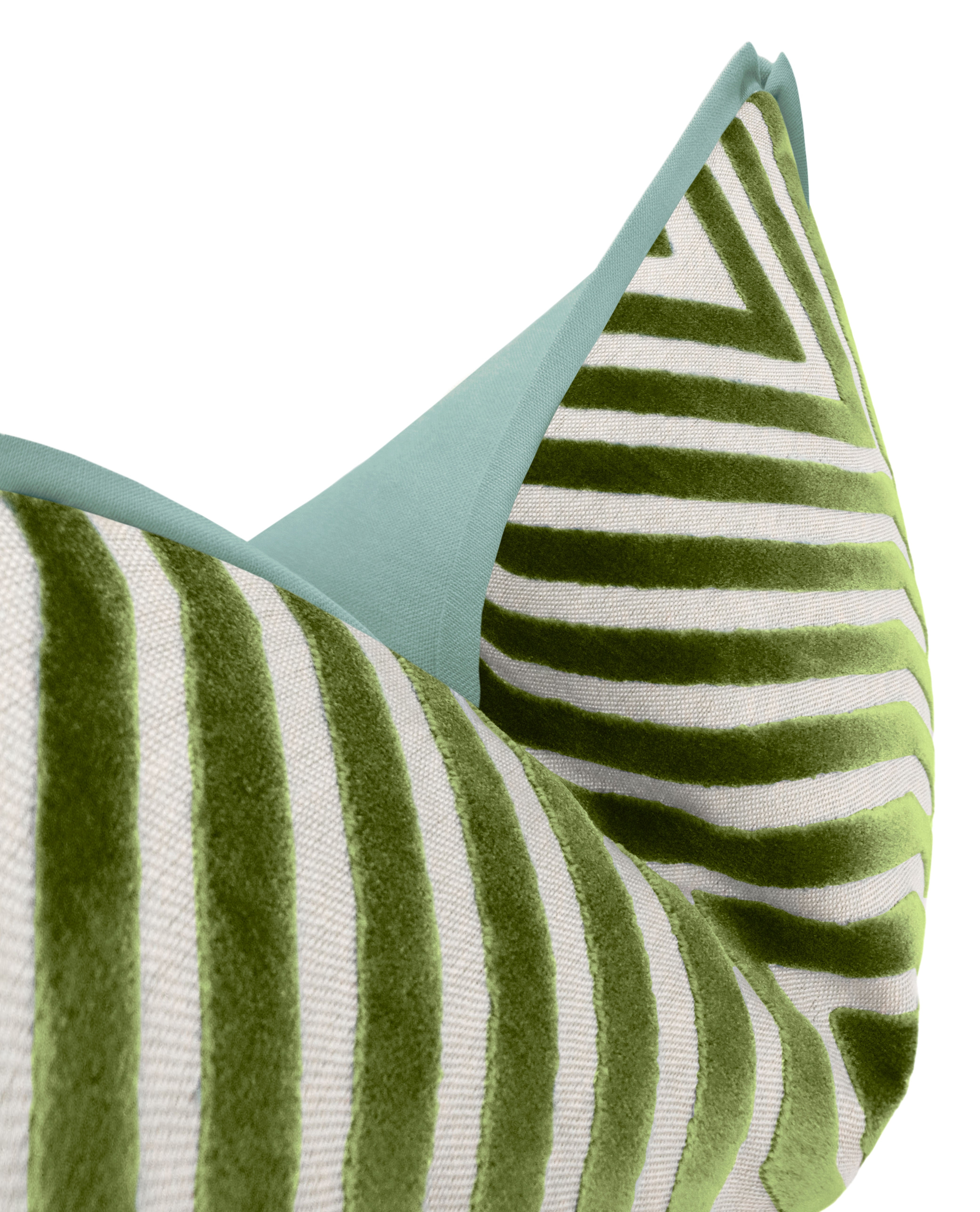 VANDERBILT VELVET // LETTUCE | SCHUMACHER - 20" X 20" / BUTTERFLY FLANGE / Spa Blue - Image 0