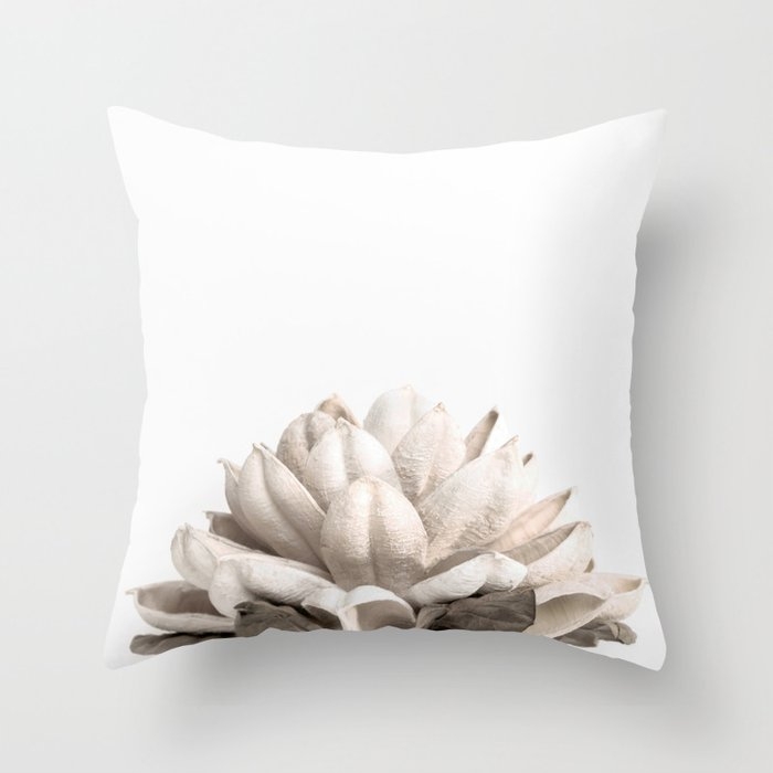 Dried Botanical Neutral Hues Throw Pillow by Christina Lynn Williams - Cover (18" x 18") With Pillow Insert - Outdoor Pillow - Image 0