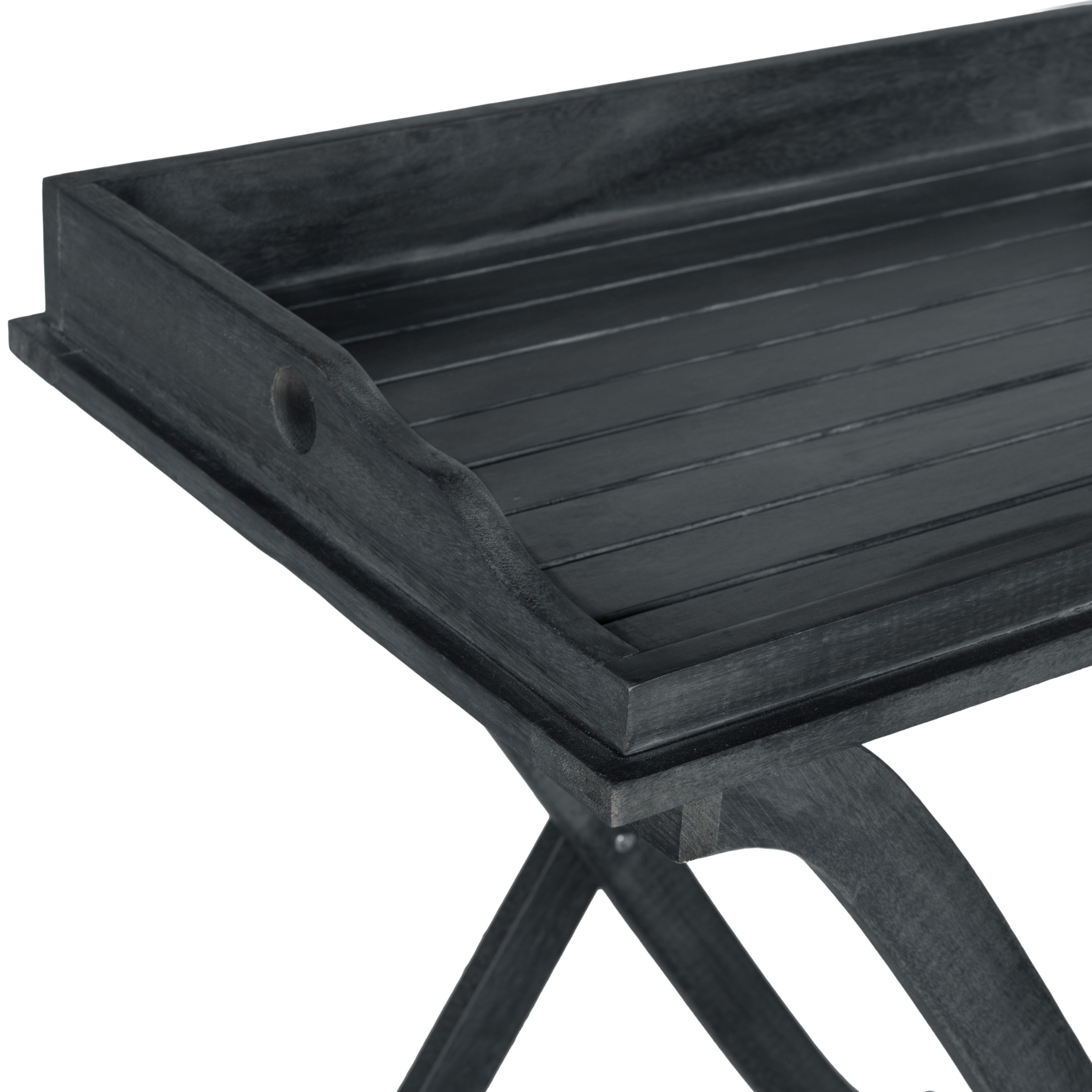 Covina Tray Table - Dark Slate Grey - Safavieh - Image 3
