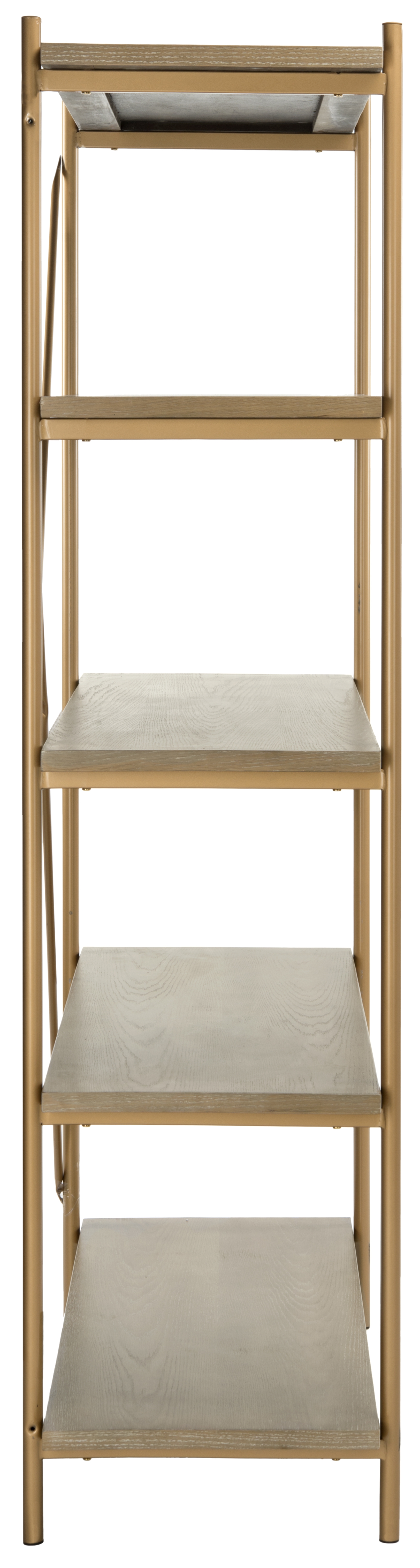 Rigby 5 Tier Etagere - Rustic Oak/Gold - Arlo Home - Image 2