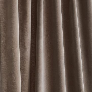 Cotton Velvet Curtain, Mocha , 48"x84" - Image 1