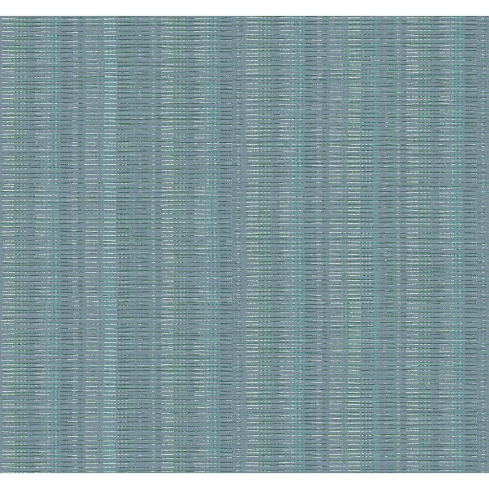 York Wallcoverings 60.75 sq. ft. Broken Boucle Stripe Wallpaper, Blue - Image 0
