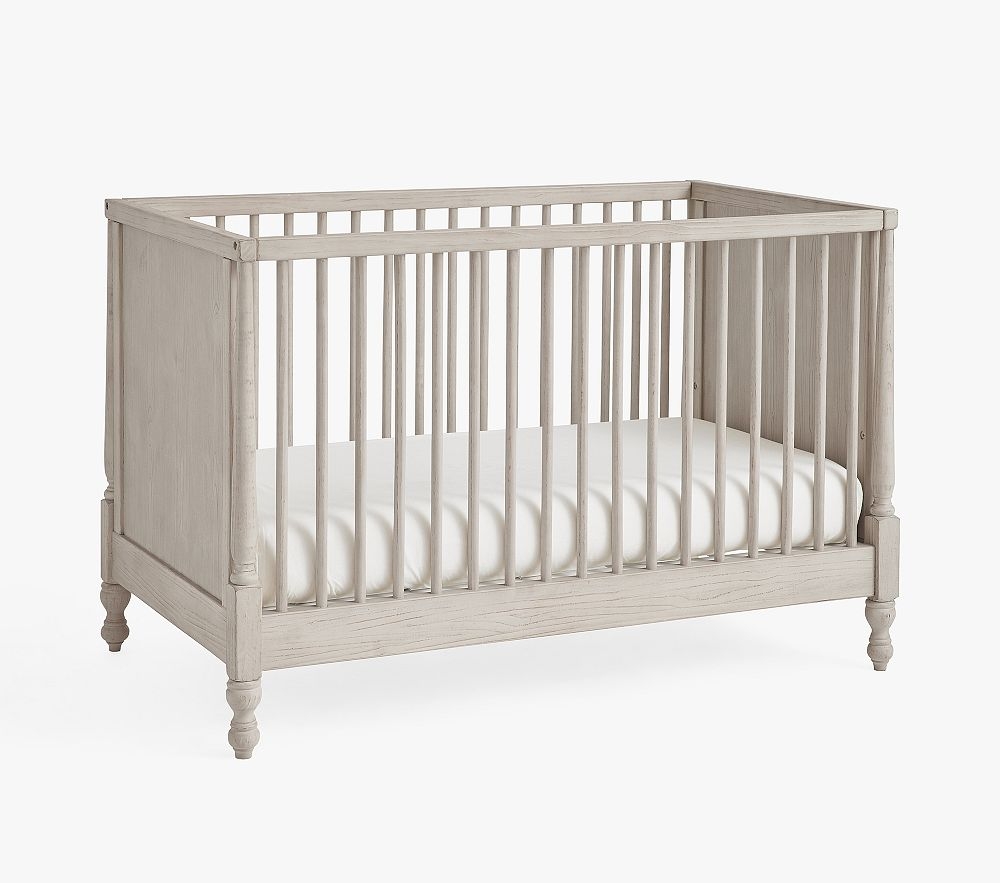 Bellevue Convertible Spindle Crib, Weathered White, UPS - Image 0