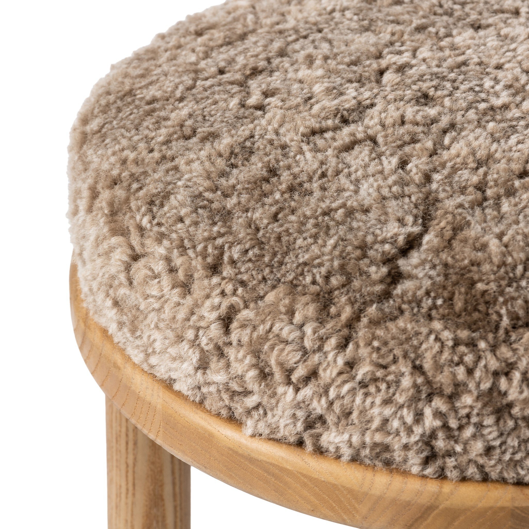 Saldino Bar + Counter Stool - Taupe Shearling - Image 6