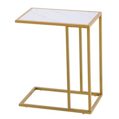 Marble Simple C-Side Table [30X48x61cm] White - Image 0
