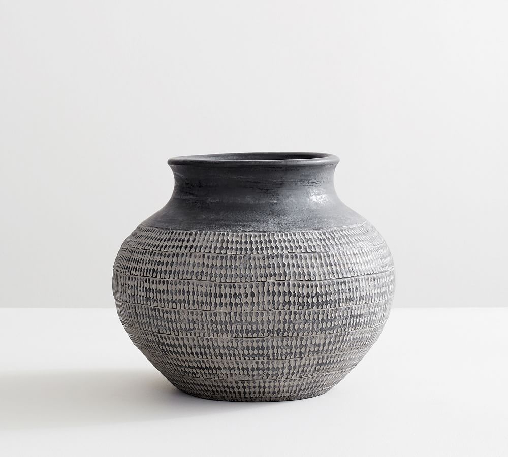 Frasier Handcrafted Ceramic Vase, Medium, Black - Image 0